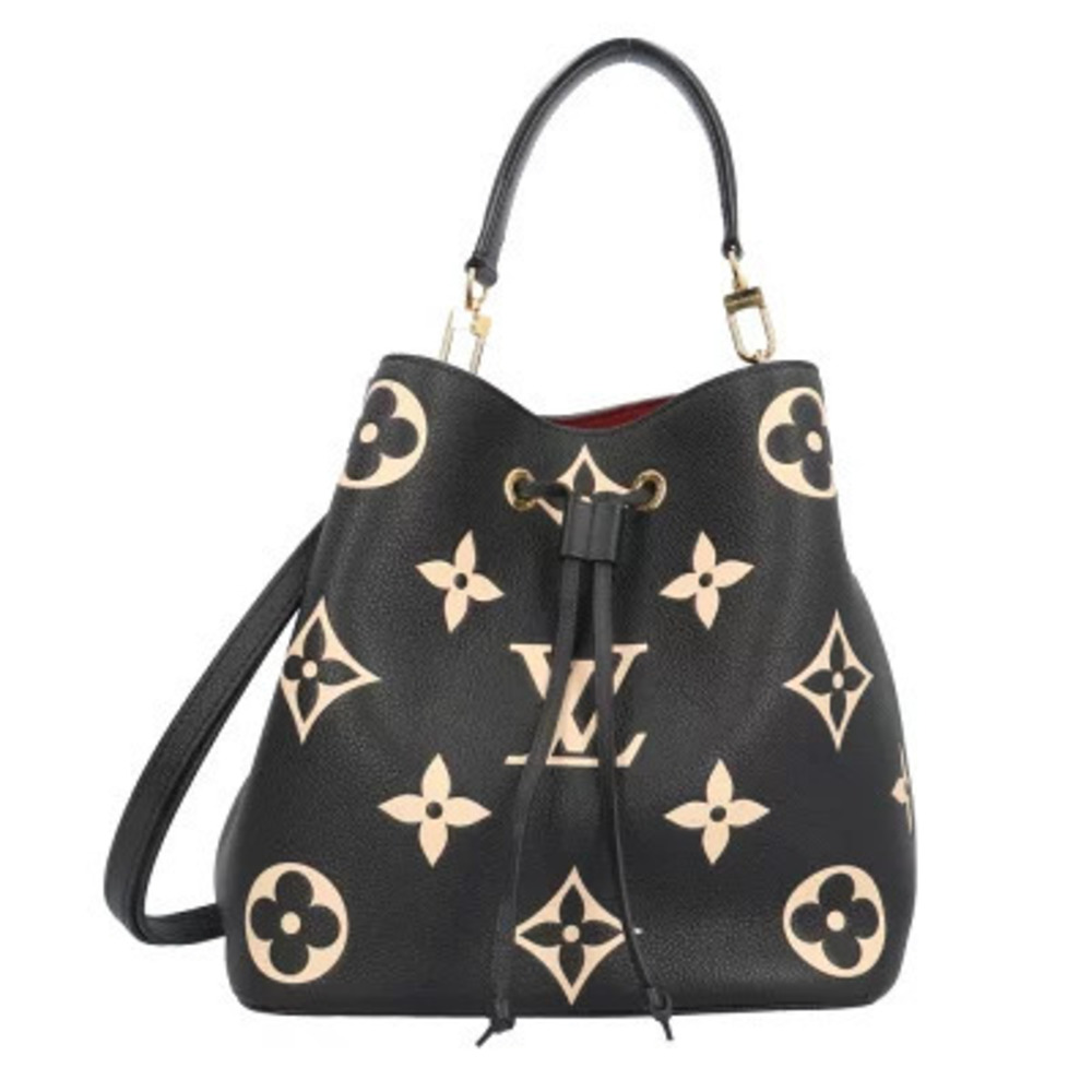 Louis Vuitton Neo Noe Bicolor Monogram Empreinte Shoulder Bag Black